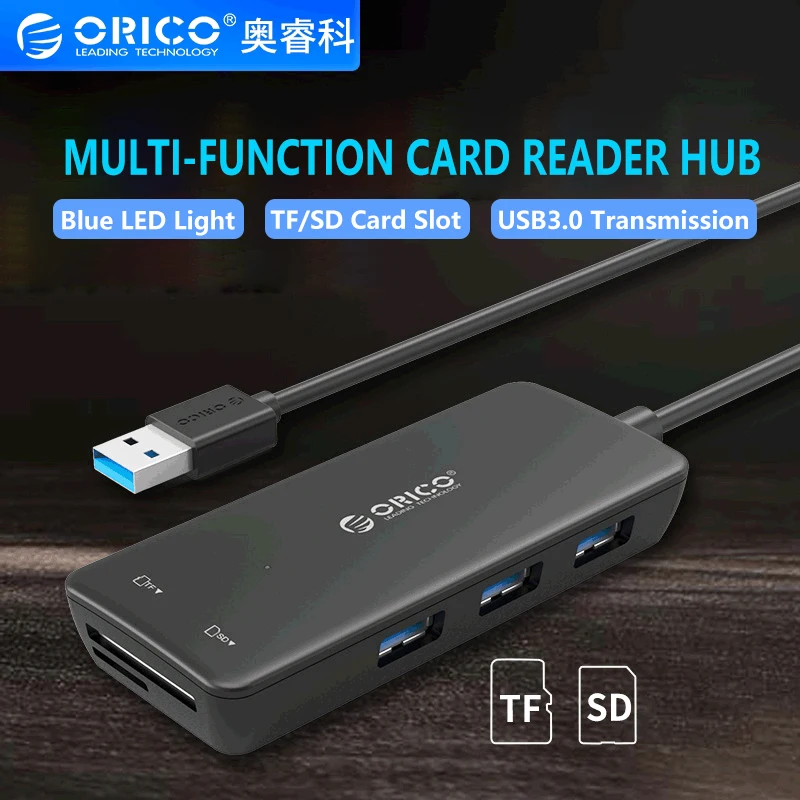 ORICO USB 3.0 HUB 5ports USB Splitter with TF SD High-Speed Transmission HUB laptop Expansion Accessories For Computer Keyboard