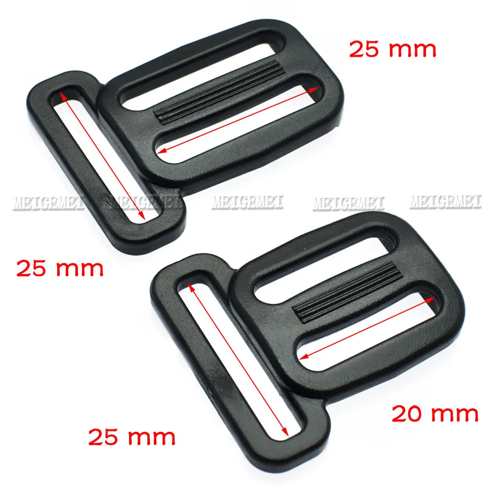 5pcs Plastic Multi-fonction Slider Tri-Glide Adjust Buckles Dog Collar Harness Backpack Straps Bag Parts