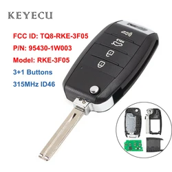 Keyecu Replacement Remote Key Fob 4 Buttons 315MHz ID46 for Kia Rio 2014 2015 2016 P/N: 95430-1W003