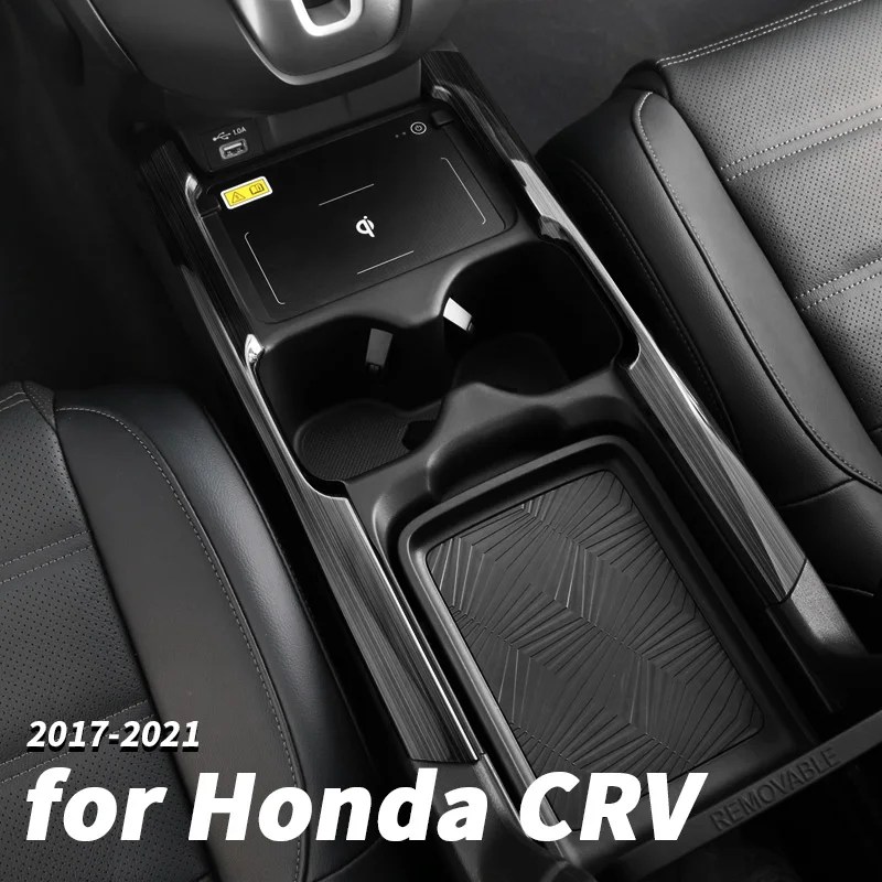 For Honda CRV 2017 2018 2019 2020 2021 Car Central Control Water Cup Trim Stainless Steel Decoration Modification Accessories