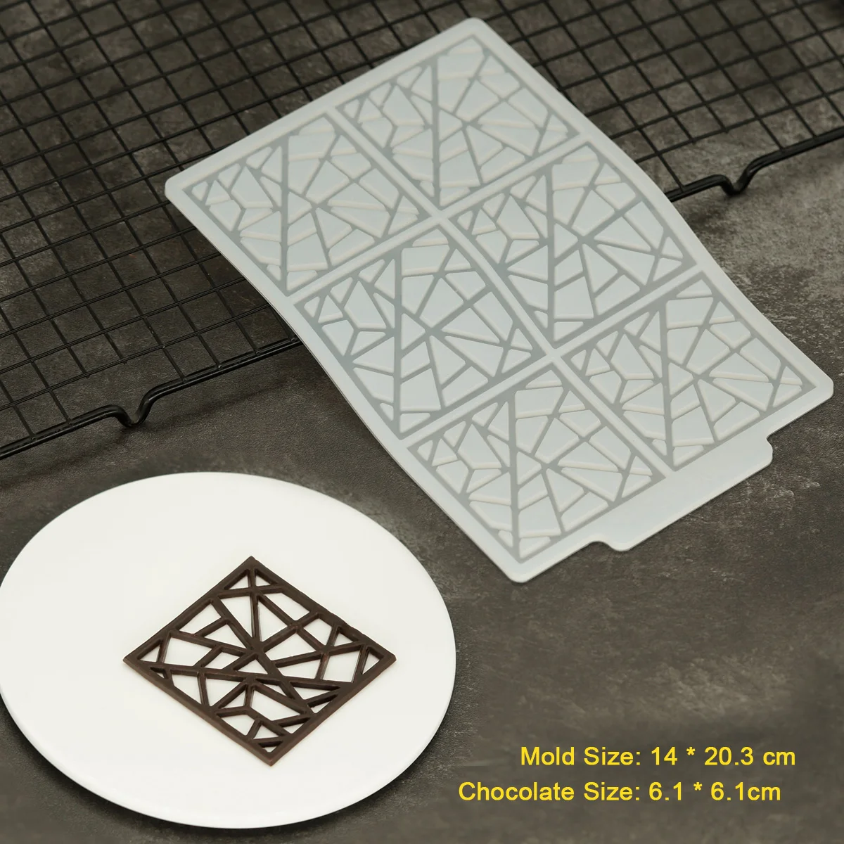 Square Shape Chocolate Mold Stencil DIY Nut Bark Cake Decorating Topper Hollow Out Frame Shaped For Sundae Parfait Ice Cream