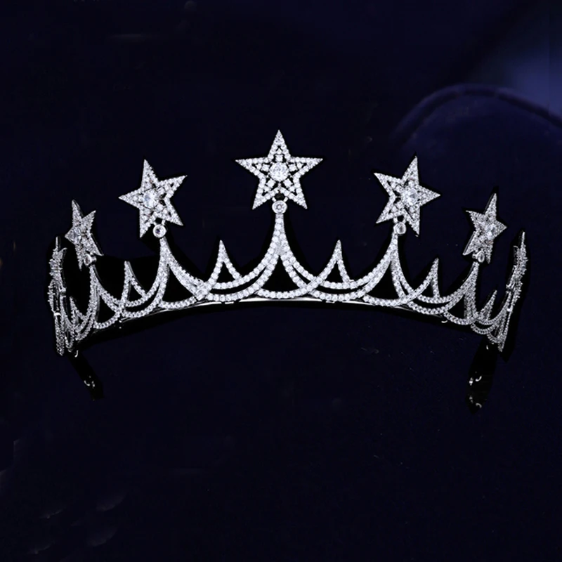 tiaras de cristal para casamento acessorio de cabelo com estrelas e zirconio noivas 01