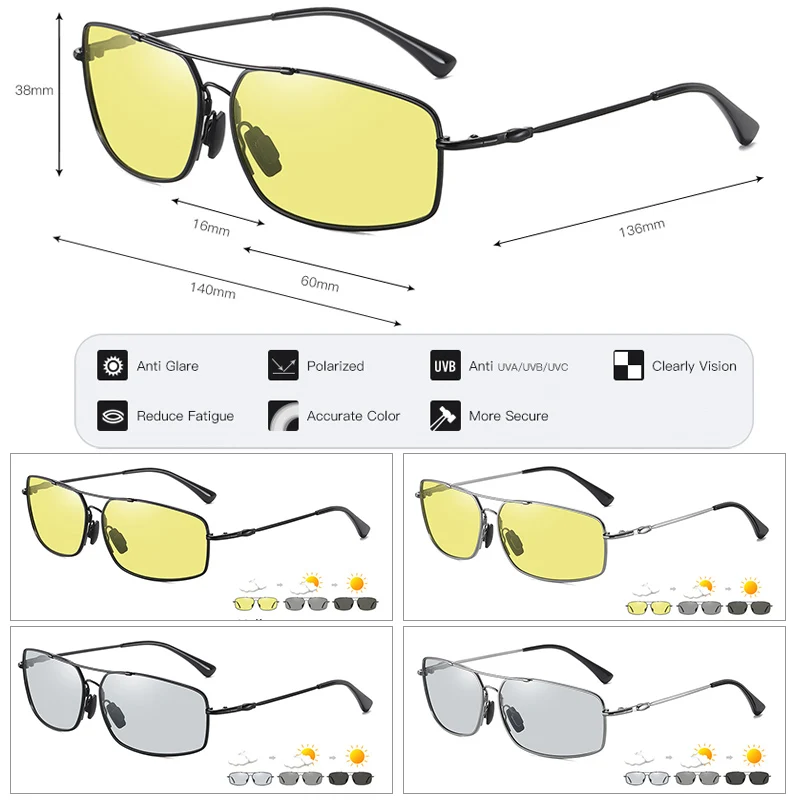 LIOUMO หน่วยความจำโลหะแว่นตากันแดดผู้หญิงผู้ชาย Polarized Photochromic แว่นตาชายแว่นตาขับรถ Chameleon Anti-Glare Lentes De Sol