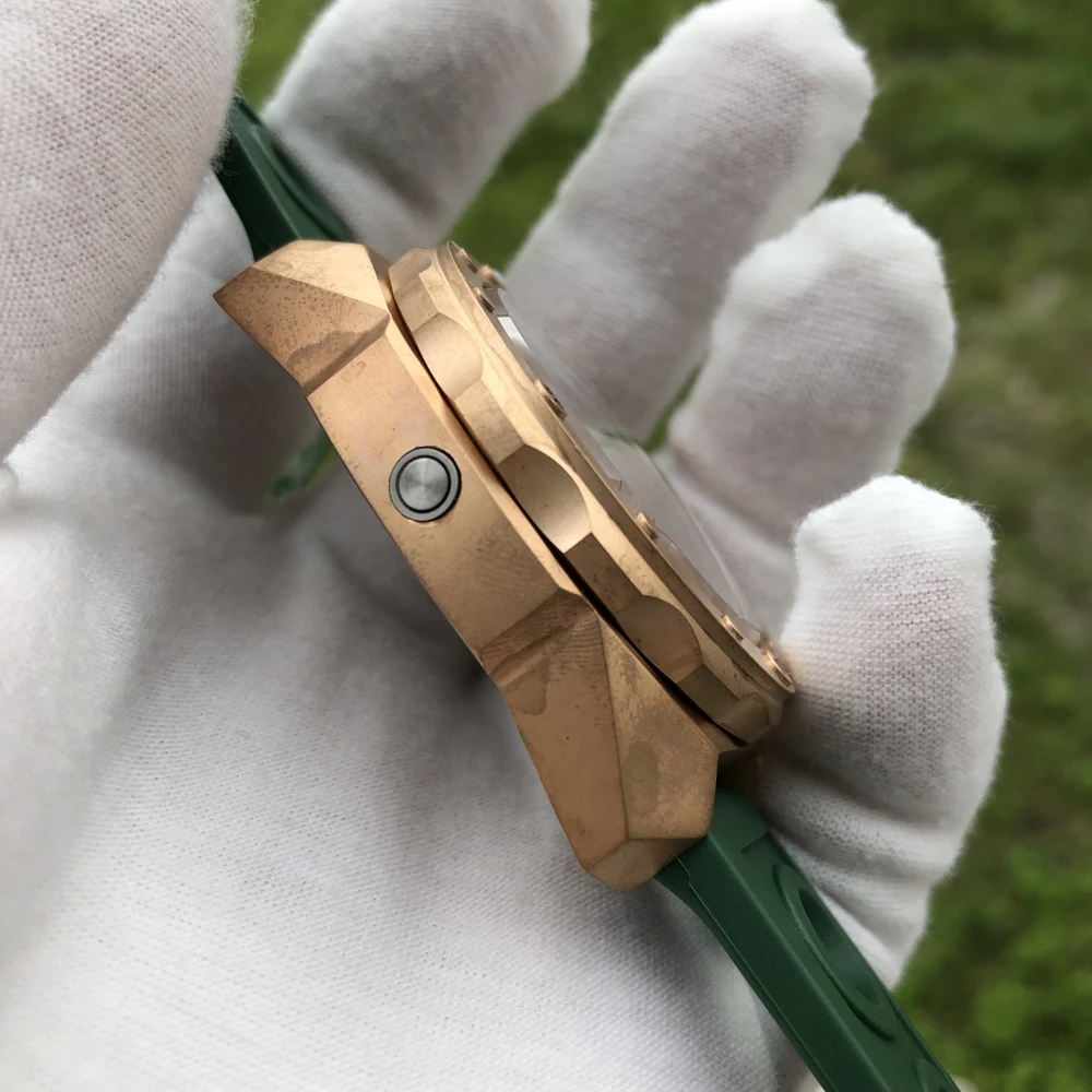 STEELDIVE Mens Automatic Watch 46MM Bronze Military Mechanical Wristwatch Diver 50ATM Waterproof C3 Luminous Sapphire NH35