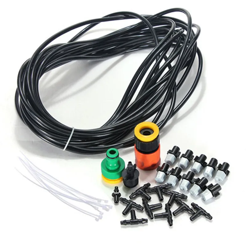 10 meters, 10 nozzles, single outlet micro nozzles, atomization set, cooling, moisturizing, spray, dust removal