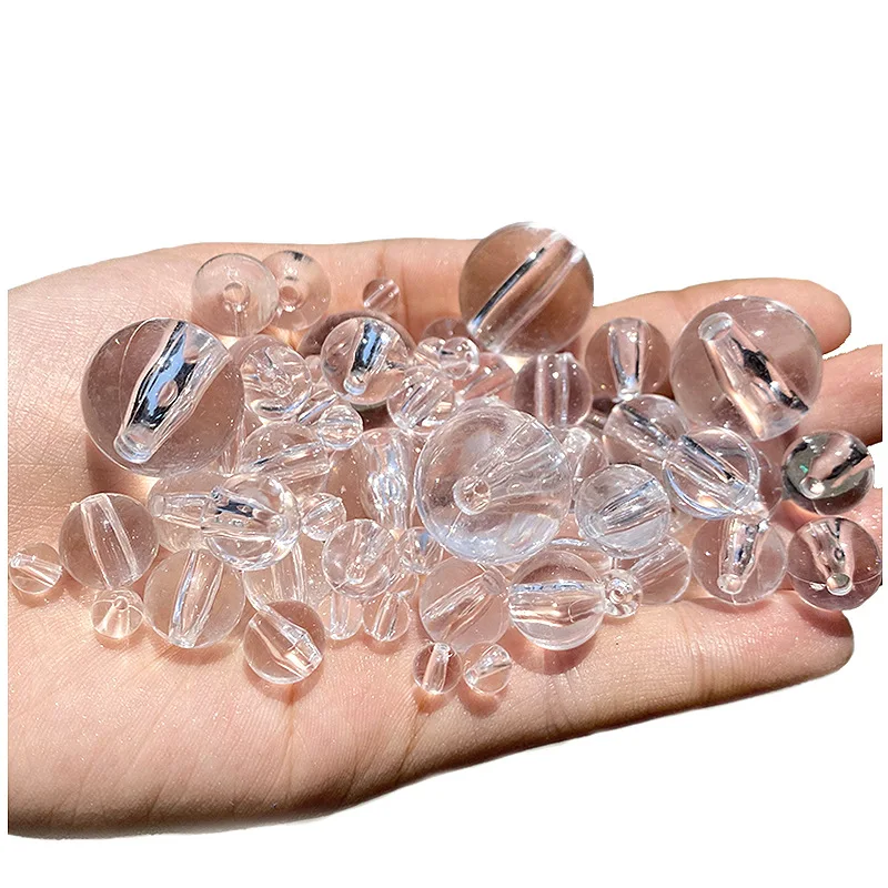 14 Colors Glossy Round Acrylic Beads Plastic Transparent Clear Ornament Chunky Bracelet Necklace Beading Material 6mm 8mm 20mm