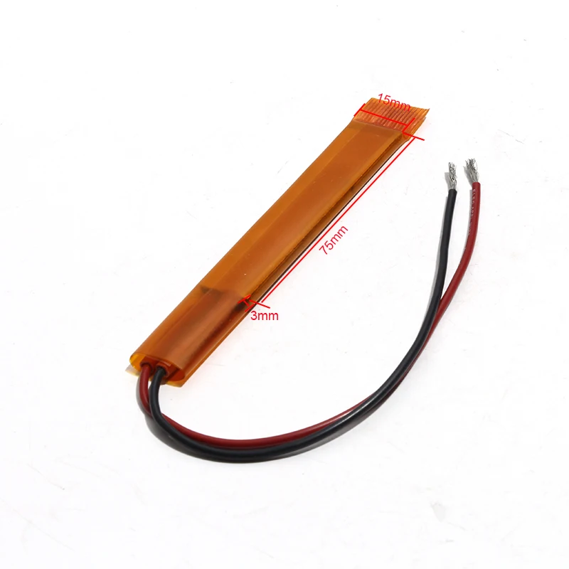 2 قطعة 75x15x3 مللي متر 12 فولت/24 فولت PTC العزل فيلم التدفئة عنصر 80/120/220 درجة القوة الكهربائية 35/50 واط الأجهزة إزالة الرطوبة