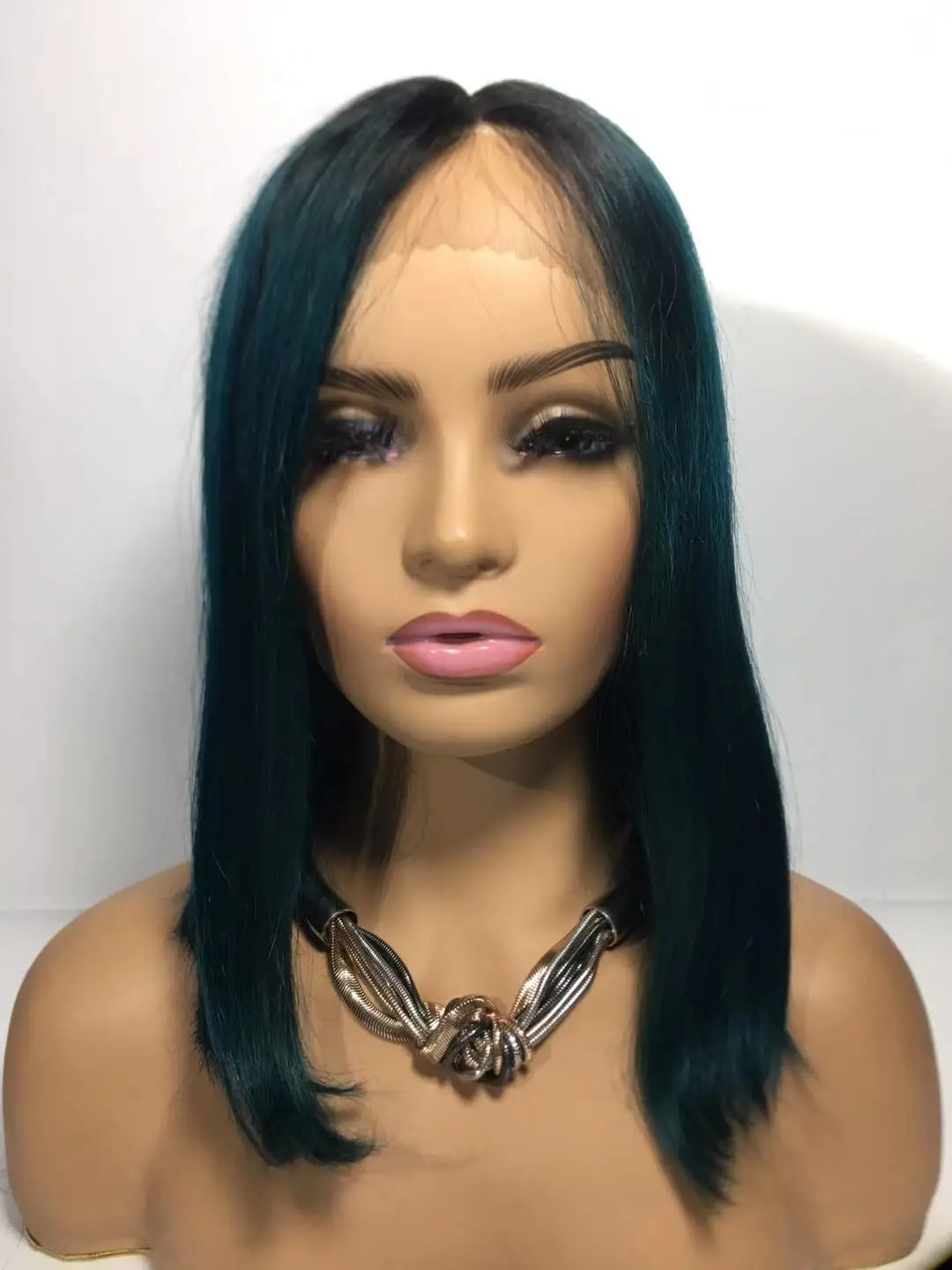 Beautiful 13x1 frontal human hair wig 14 inches