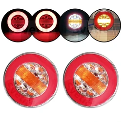 2Pcs LED Tail Lights Trailer Truck Sequential Flashlight 12V 24V Tractor Rear Light Running Turn Brake Reverse Camper Taillights