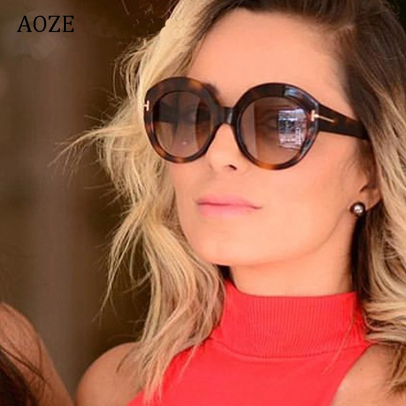 

AOZE fashion Colorful Gradient Women's Vintage Sunglasses The Oval Shades For Ladies T Sunglasses Gafas Lenses Oculos Sol UV400