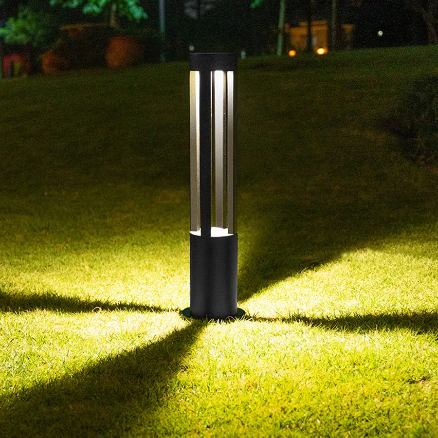 60ซม.LED Ground แทรกโคมไฟสนามหญ้าโมเดิร์นอลูมิเนียมกันน้ำกลางแจ้ง Garden Pillar Light Villa Patio Pathway สนามหญ้า Bollards โคมไฟ