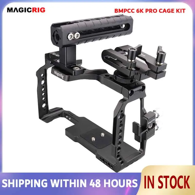 Zestaw klatek MAGICRIG BMPCC 6K Pro, do kamery kieszonkowej Blackmagic Design 6K Pro z górnym uchwytem, zacisk kablowy, uchwyt T5 SSD