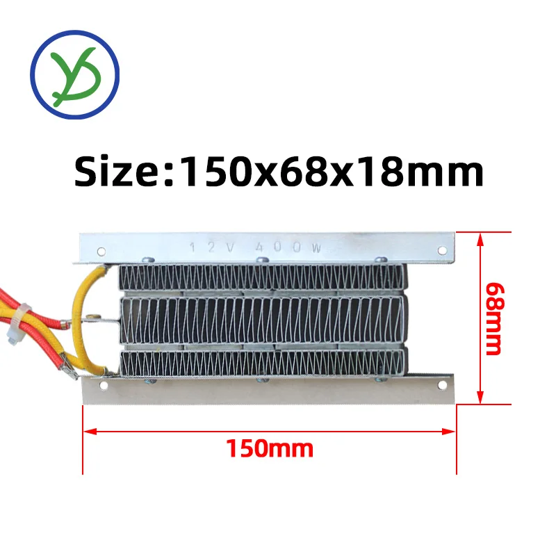 12V 400W PTC ceramic air heater conductive type constant temperature ceramic aluminum 150B2 150*68*18mm