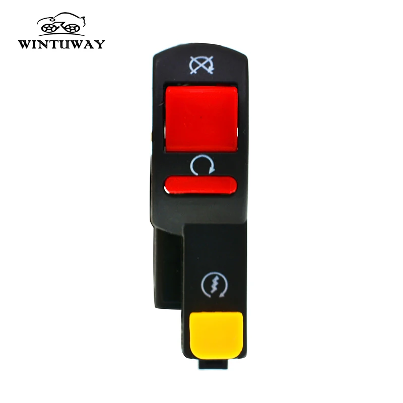 WINTUWAY Motorcycle Handlebar Switch Electric Starter Handlebar Start & Stop ATV On-Off Button Flameout Switch Refit Accessories