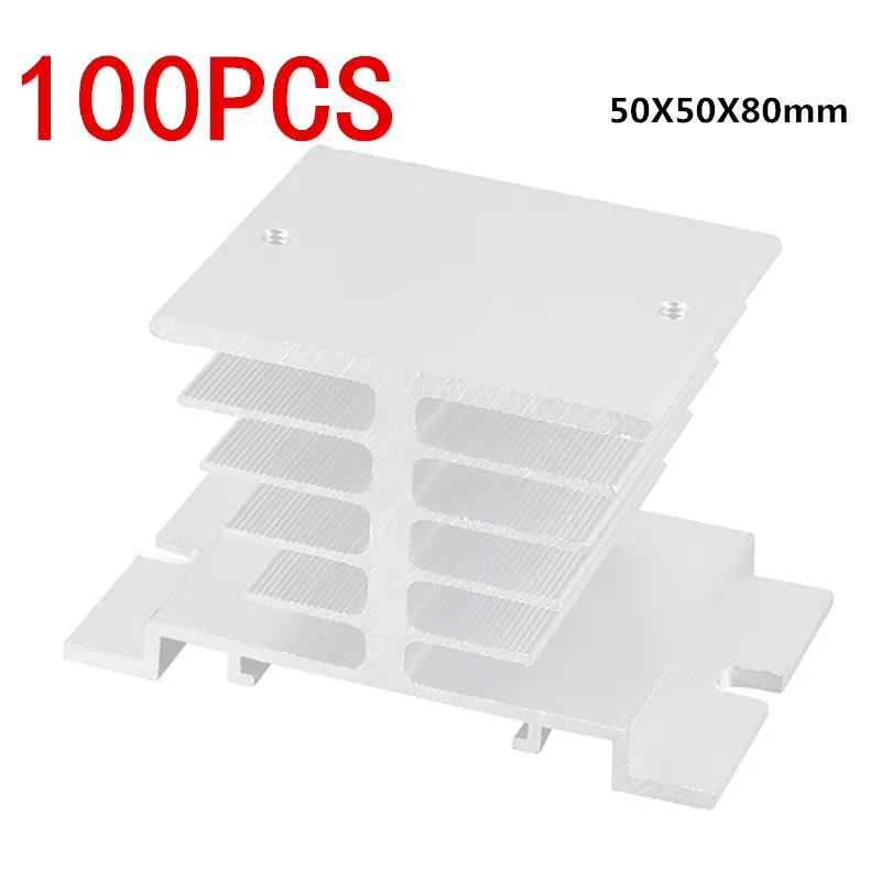 100pcs/lot Solid state radiator, SSR single phase solid state relay, 10A-40A 10A 15A 25A 40A 50X50X80mm Aluminum Heat Sink