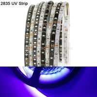 5m 12V Ultraviolet UV LED Strip IP20 IP65 Waterproof 395nm 60 /120 leds/m 2835 SMD LED Strip Light White Black PCB Fluorescence