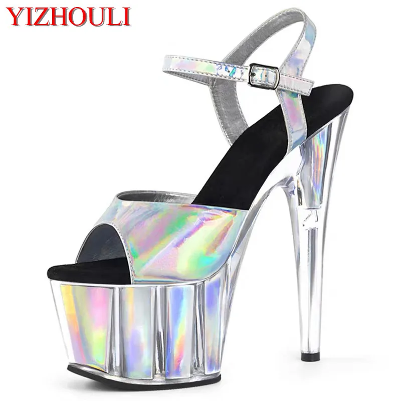 

Summer fashion show shoes, 15-17-20cm stilettos, party dress with sexy big crystal sandals