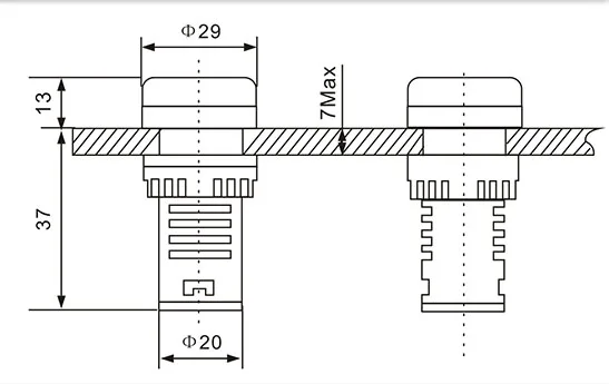 パイロットランプ付きデジタル電圧計,LEDディスプレイ付き60-AD16-22DSV v,電圧インジケーター,22mm,ad16 500タイプac,110v,220v