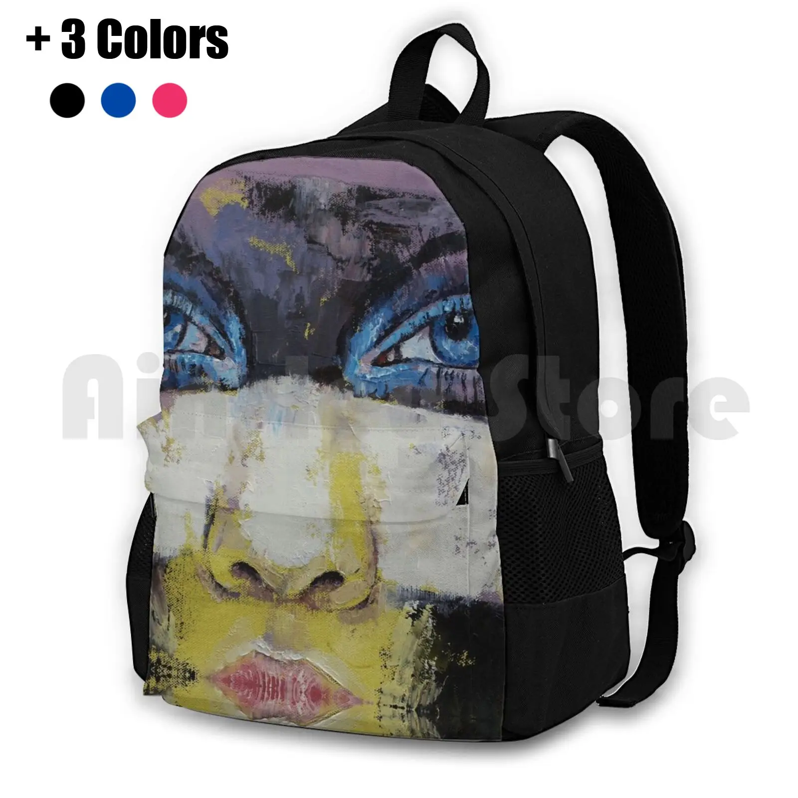 Superhero Outdoor Hiking Backpack Riding Climbing Sports Bag Michael Creese Oil Painting Eyes Comics Comic Superheroes Super H