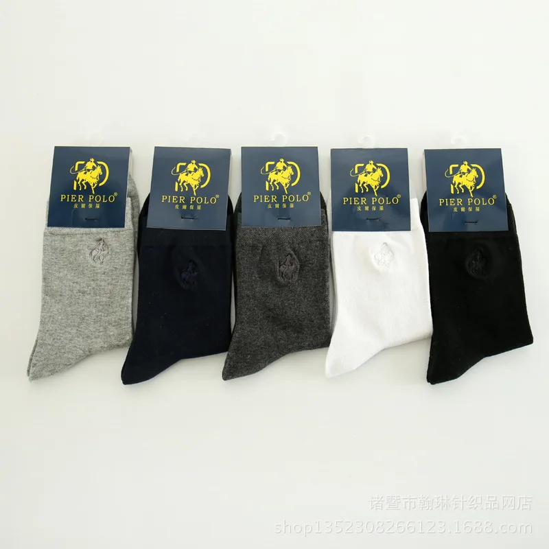 PIER polo socks Hot autumn new all-match male POLO socks Cotton classic casual socks business Embroidery Calcetines Hombre Sox