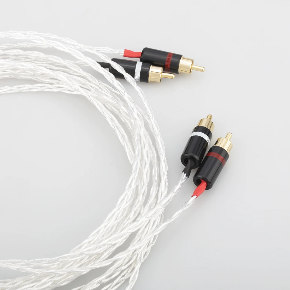 3AG Silver Plated Audio cable Hifi RCA interconnect cable with Gold plated plug for Amplifier CD player