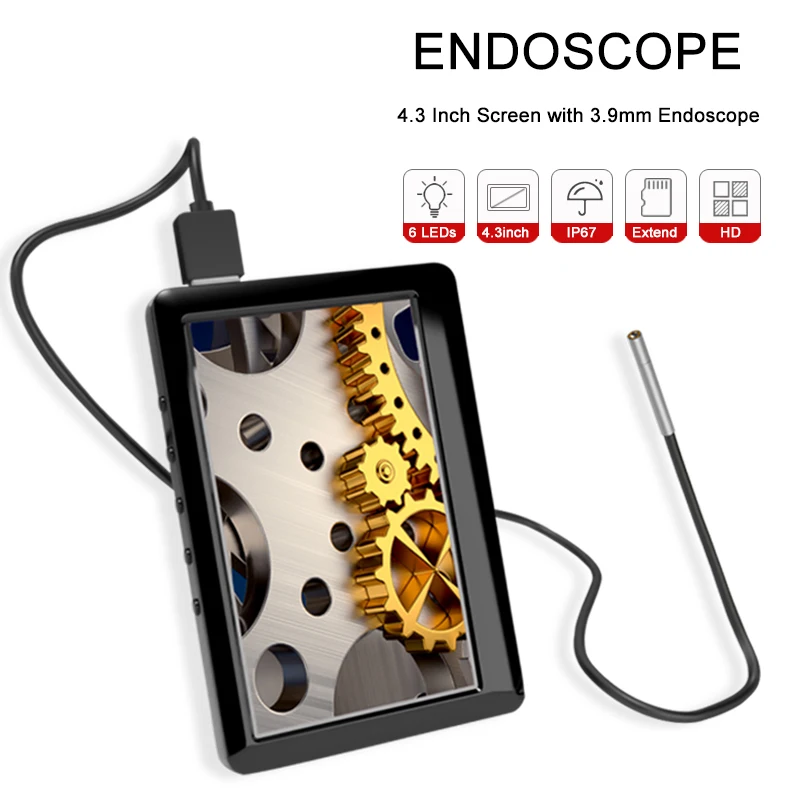 

4.3 Inch 2MP 1080P 3.9mm Wireless WIFI Endoscope CMOS Borescope Inspection USB Otoscope Camera Digital Microscope