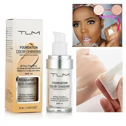 30ML TLM Foundation Color Changing Makeup Base Nude Face Full Cover Matte Concealer Long Lasting Make Up Liquid Foundation Cream