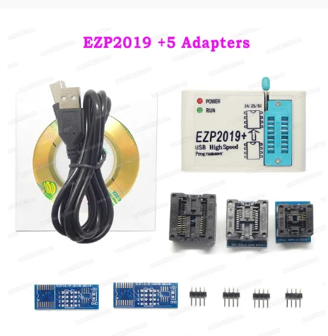 EZP2019+ USB SPI Programmer +12 Adapters Support 24 25 93 EEPROM 25 Flash Bios Chip Win7&8 better than EZP2013 EZP2010