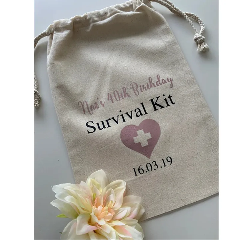 

50pcs Custom Hens Survival Kit Personalized Favor, Hens Favor Bag, Survival bag, Bachelorette Party, Custom Wedding Favor bag