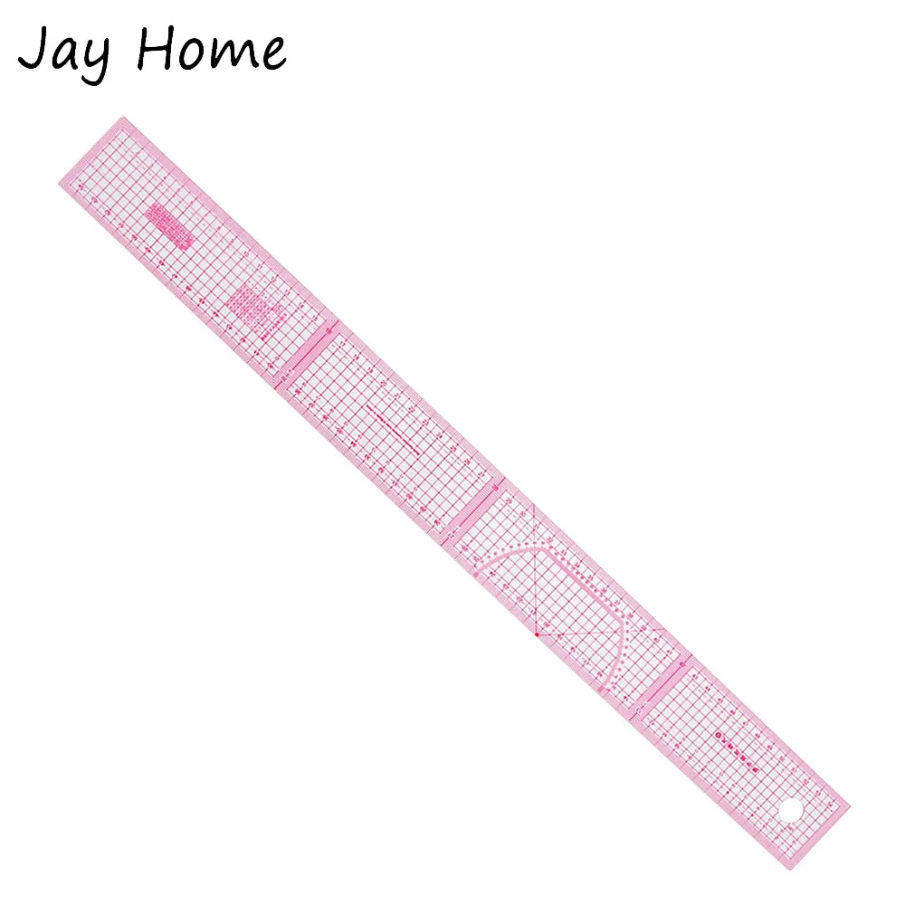 Plastikowa francuska krzywa linijka 55cm dwustronna metryczna linijka prosta Yardstick patchworkowe linijki do cięcia do szycia wzór