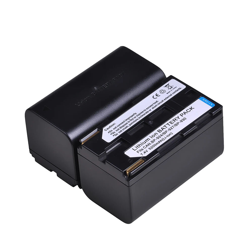 5200mAh BP-924 BP-927 BP-930 BP924 BP927 BP930 akumulator do aparatów Canon ES8600, MV200i, UC-V300,V75Hi, XH-G1,XL-H1,XM2,XV2 kamery