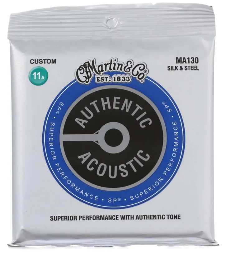 MartinGuitar MA130S Authentic Acoustic Silk and Steel Guitar Strings 11.5-47