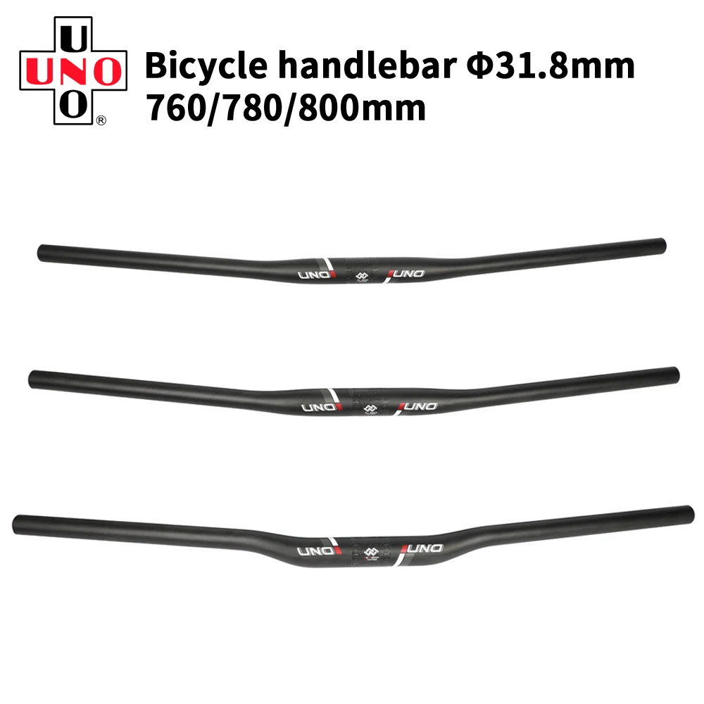 UNO Mountain Bike Handlebar Full Carbon Fibre MTB Handlebar 31.8mm 9 Degree Bicycle Flat Bent Bar 760/780/800mm Cycling Parts