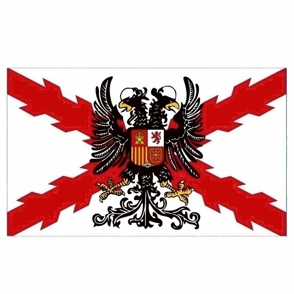 ZXZ niestandardowa flaga 90X150 CM imperium hiszpańskie krzyż burgundii flaga 1506 krzyż burgundii z godłem 3X5FT flaga hiszpanii