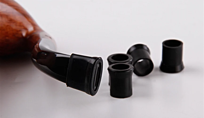 New And High Quality Wholesale 20Pcs Black Tobacco Pipe Mouthpiece Bit Rubber Cover Smoking Pipes Protective Sleeve