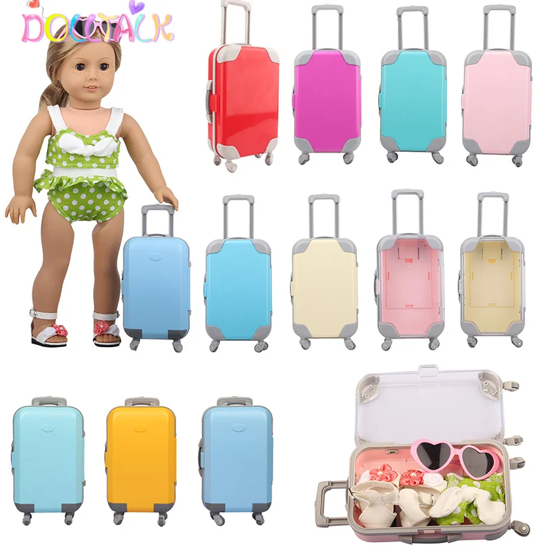 Toy Accessories Toys A Variety Of Color Matching Suitcases, Suitable For 18-inch American Dolls & 43cm newborn Baby Dolls