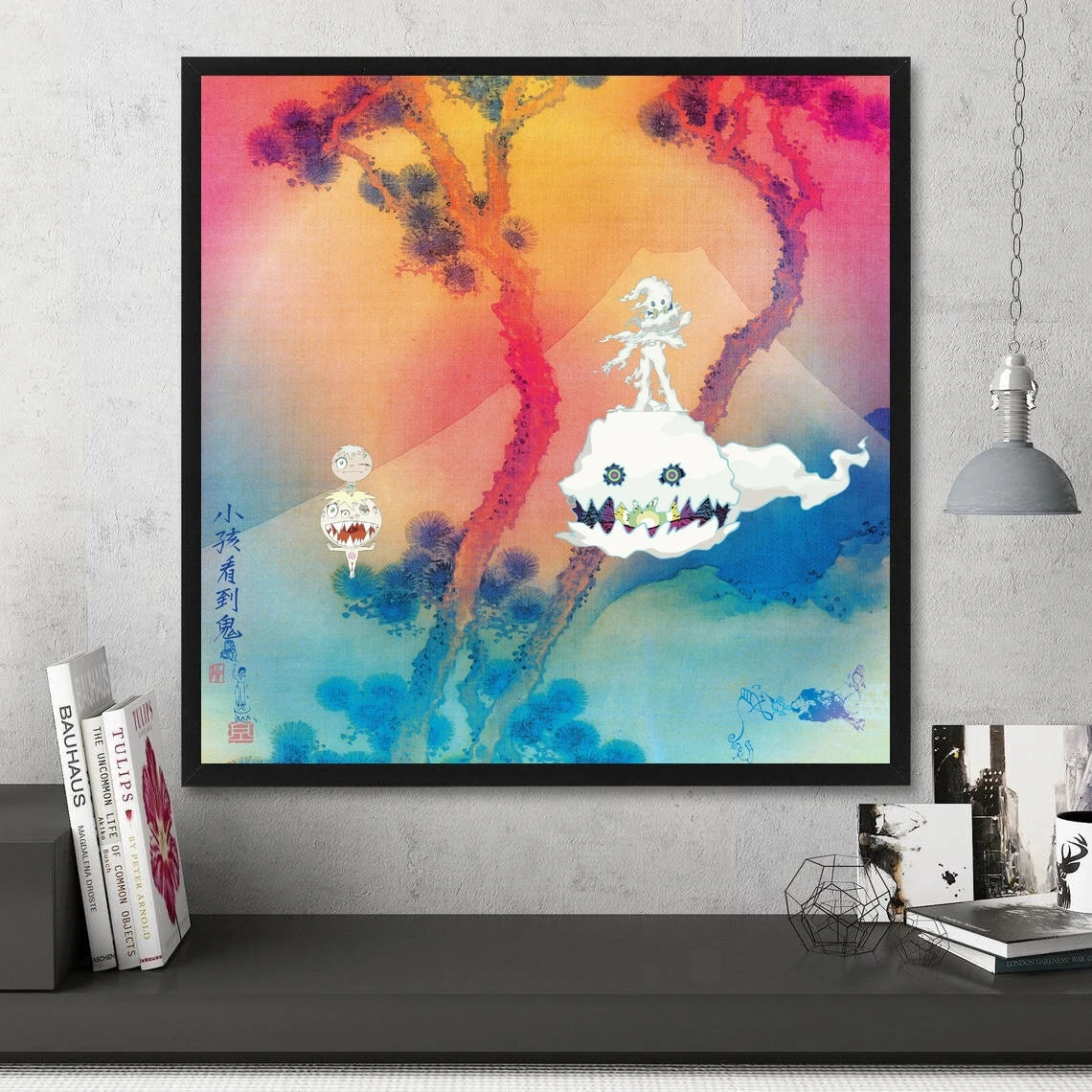 Kid Cudi Kids See Ghosts Music Album Poster Prints Art Canvas Painting Wall Living Room Home Decor (No Frame)