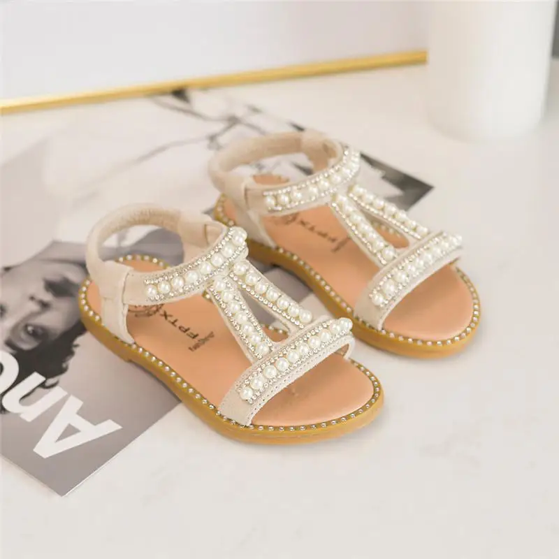 2024 sandalias de playa para niños nuevas sandalias de estilo romano de verano para niñas zapatos de vestir para niñas sandalias con diamantes de imitación para niños A603