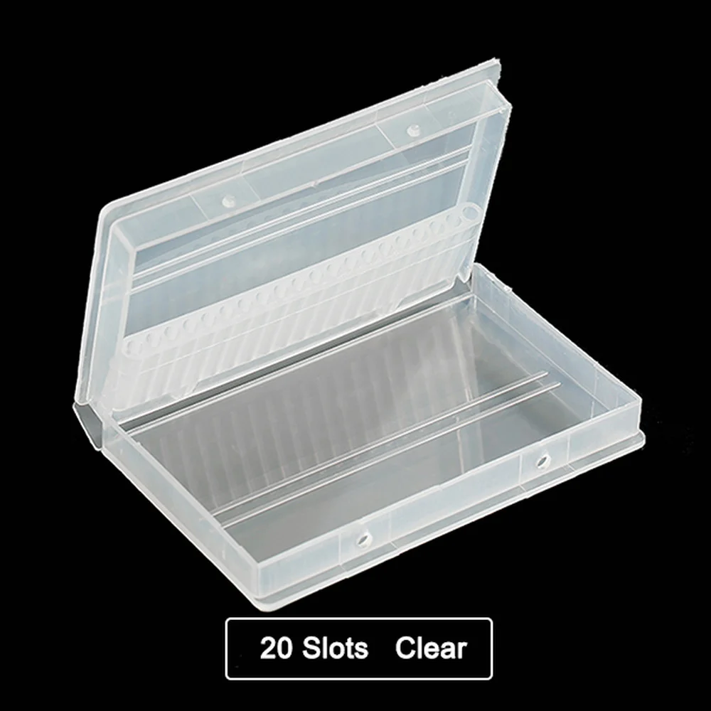 6/10/14/30 Holes Nail Drill Bits Holder Empty Storage Box Manicure Milling Container Cuticle Accessories Acrylic Cover Tools