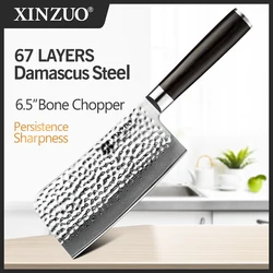 XINZUO 6.5'' Bone Chopper Damascus Steel Knife Meat Chopping Cleaver Slicing Vegetables Chinese Chef Knife Kitchen Tools