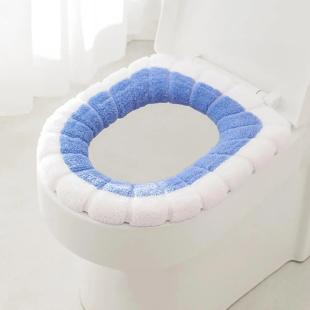 Cubierta de tapa de asiento de inodoro Universal, alfombrilla de cojín, decoración del hogar, cálido y suave