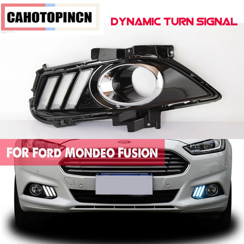 

For Ford Mondeo Fusion 2013 2014 2015 2016 dynamic Yellow Turning Signal Relay Waterproof Car DRL Lamp LED Daytime Running Light