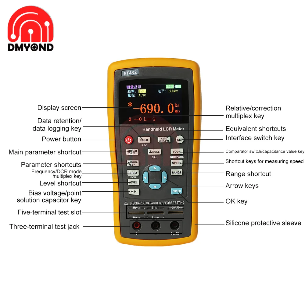 Handheld LCR Digital Bridge Meter High Precision Capacitance Inductance Resistance Meter ET430 ET431 ET432 ET433 Eletrical Tools