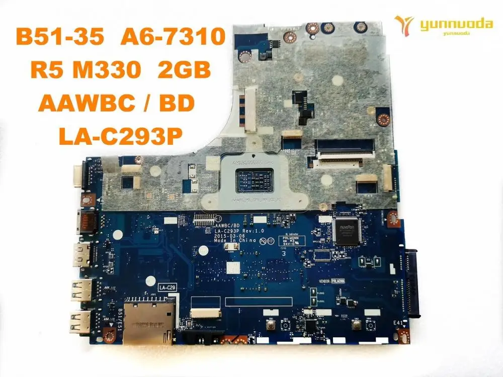 Original for Lenovo B51-35 laptop motherboard B51-35  A6-7310  R5 M330  2GB  AAWBC  BD  LA-C293P tested good free shipping