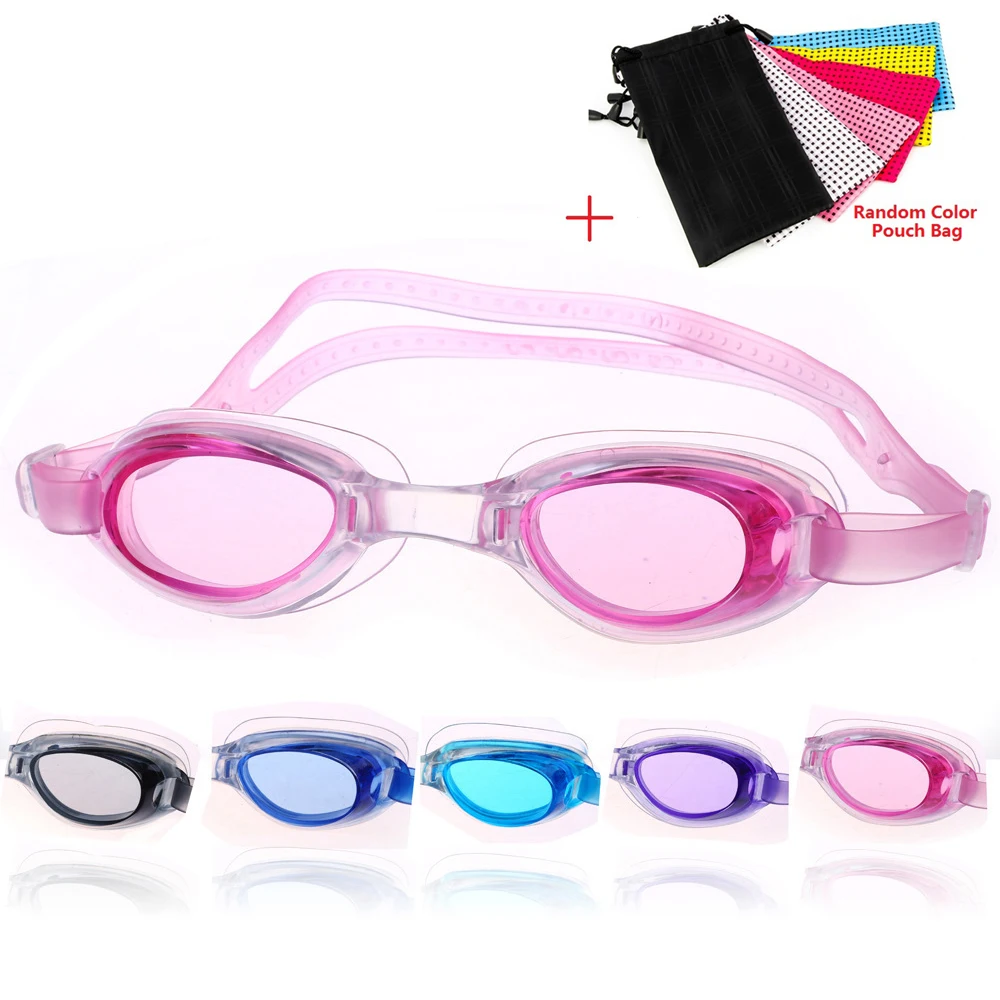 Gafas de agua ajustables para adultos y niños, Gafas de baño de buceo, tapones para los oídos