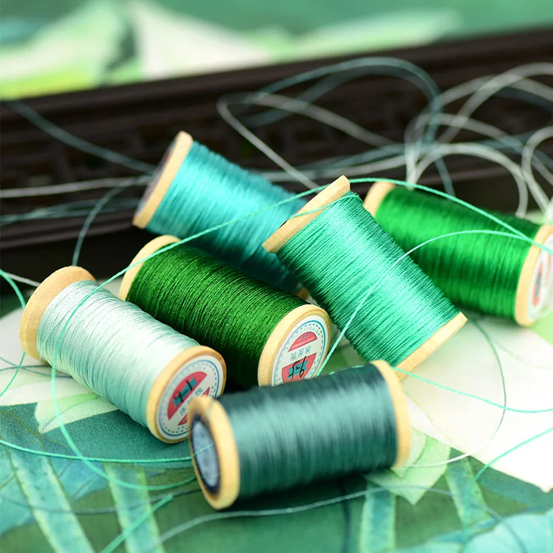 Roll Of 0.3mm polyamide fibre line  Hand-woven embroidery thread Tassels Line 50M High strength 3 Strands Thread bluish green