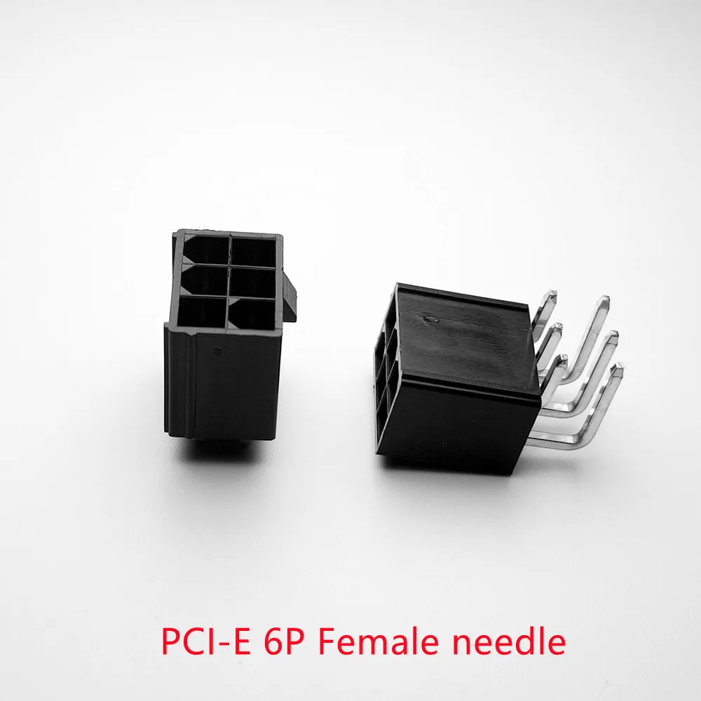 

30PCS/1LOT 4.2mm black 6P female socket Straight/Curved needle for PC computer ATX graphics card GPU PCI-E PCIe Power connector