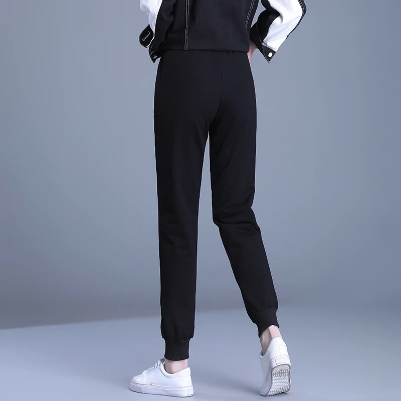 Casual High Waist Loose Sweatpants Trousers With Pocket 2022 Spring Autumn Black Gray Baggy Joggers Women Sweat Pants 5XL 52 54