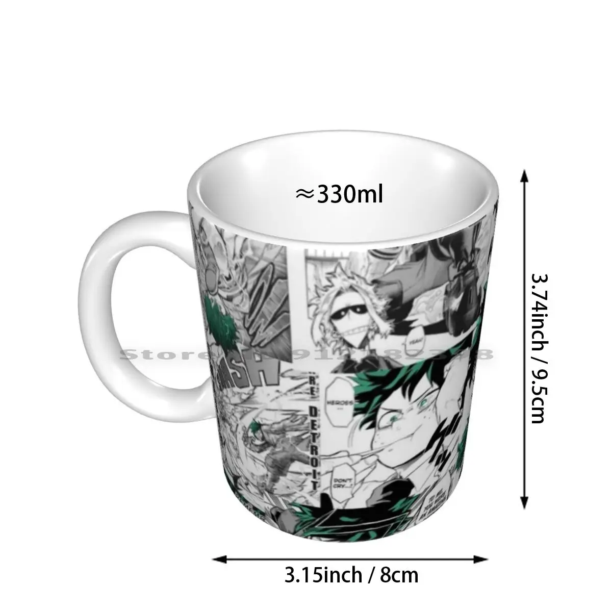 Deku Manga Collage Ceramic Mugs Coffee Cups Milk Tea Mug Deku Boku No Hero Academia Midoriya Anime Bnha All Might Hero Midoriya