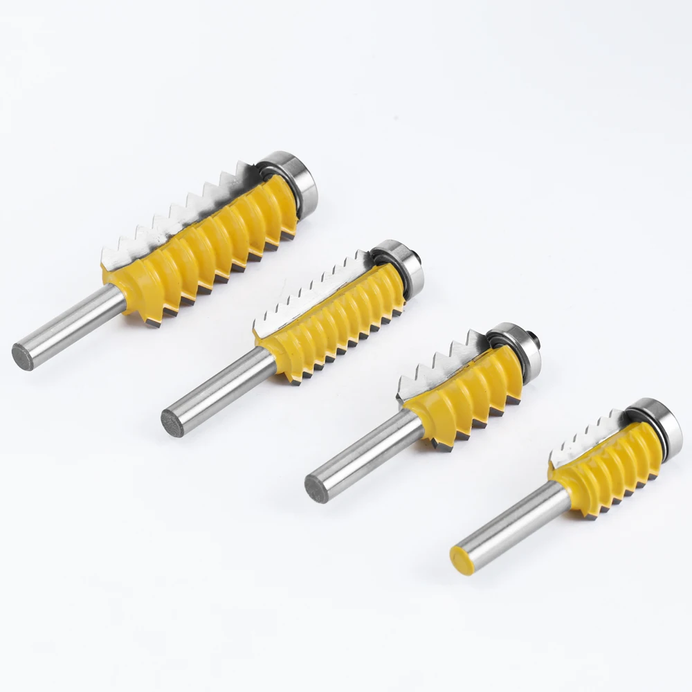 Cortador de fresado de pegamento con junta de dedo de vástago de 8mm, enrutador de junta en V de Panel elevado, brocas para espiga de madera, cono